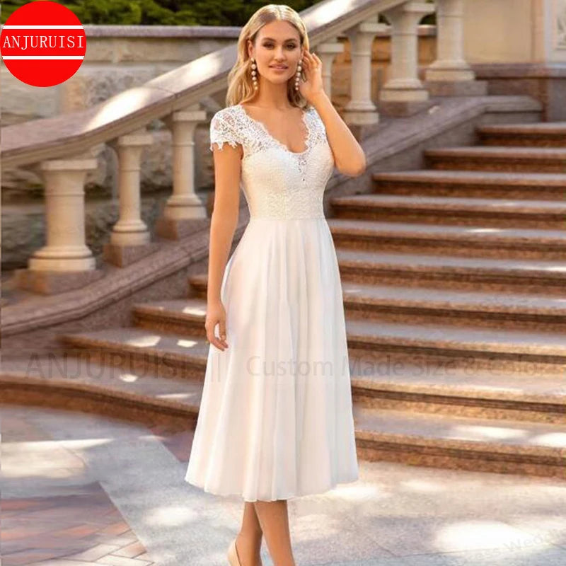 Cap Sleeve Short Wedding