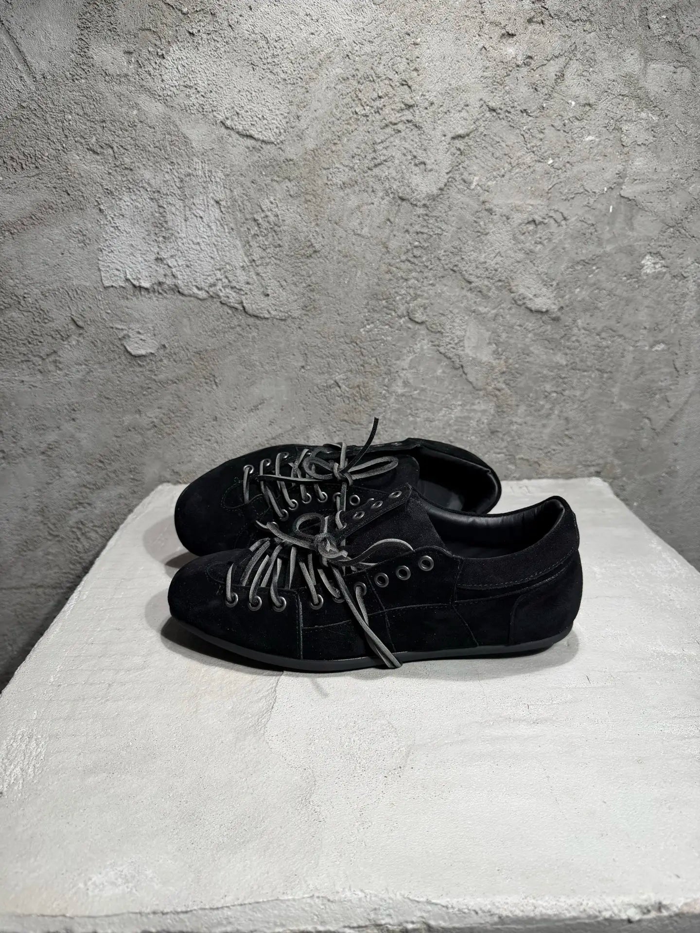 S Low Top Man Suede Leather Platform Sneakers