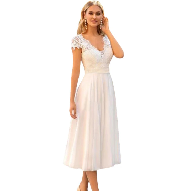 Cap Sleeve Short Wedding