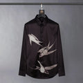 Silk Swallow Print Shirt
