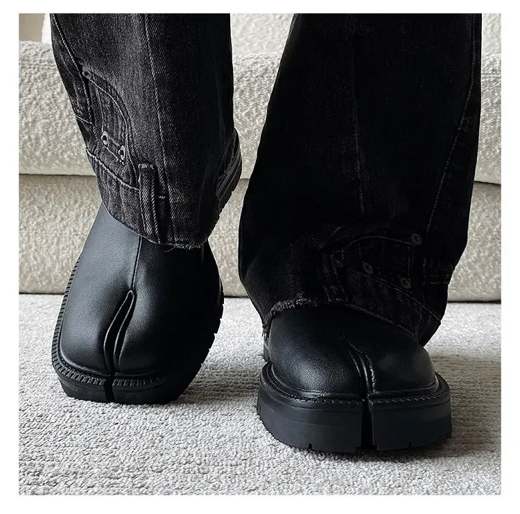 Women Genuine Leather Classic Split Toe Casua