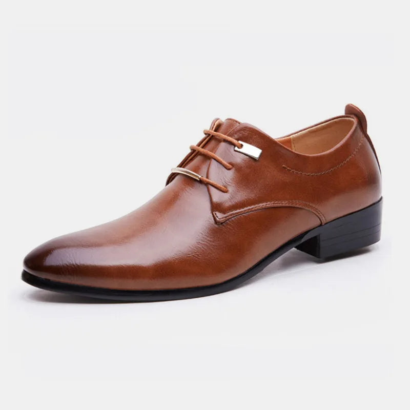 Elegant Leather Italian Formal Dress Male Foo