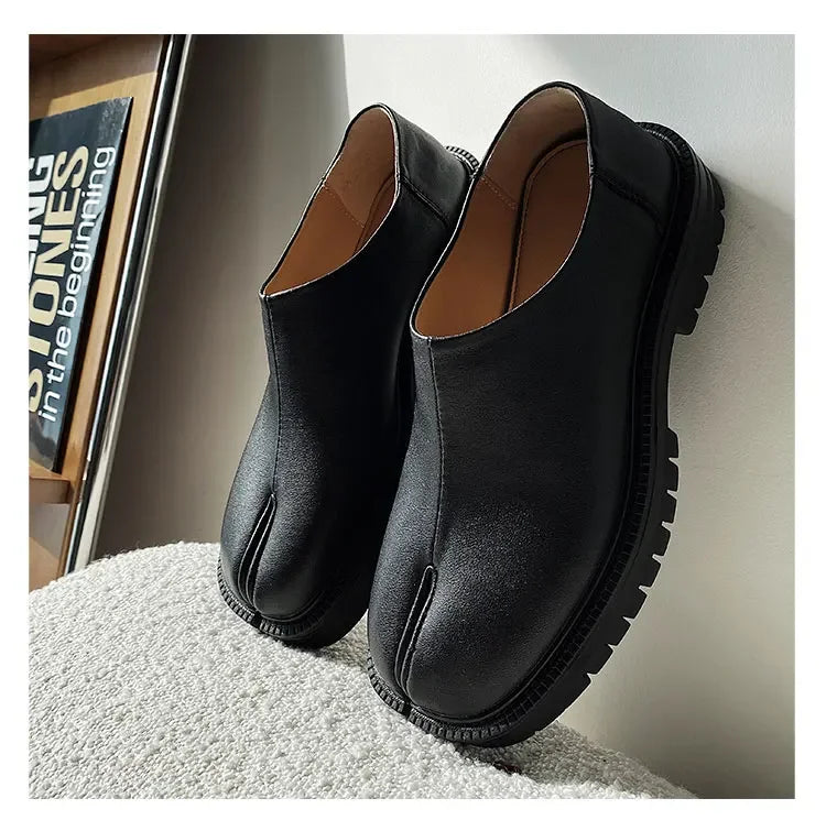 Women Genuine Leather Classic Split Toe Casua