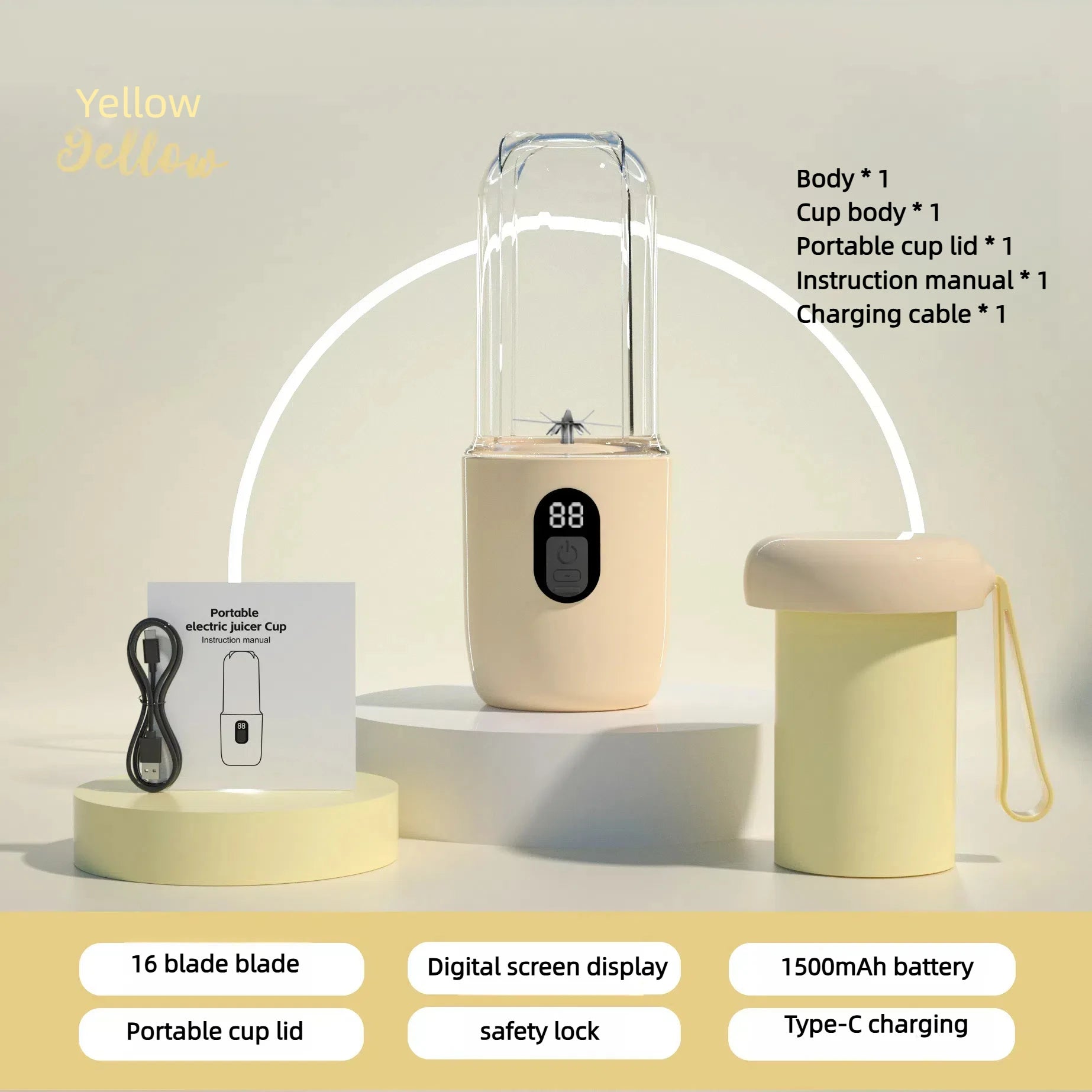 Blender Bottle Electric 6 Blades Multifunctio
