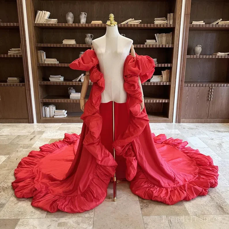 Red with Puff Dress