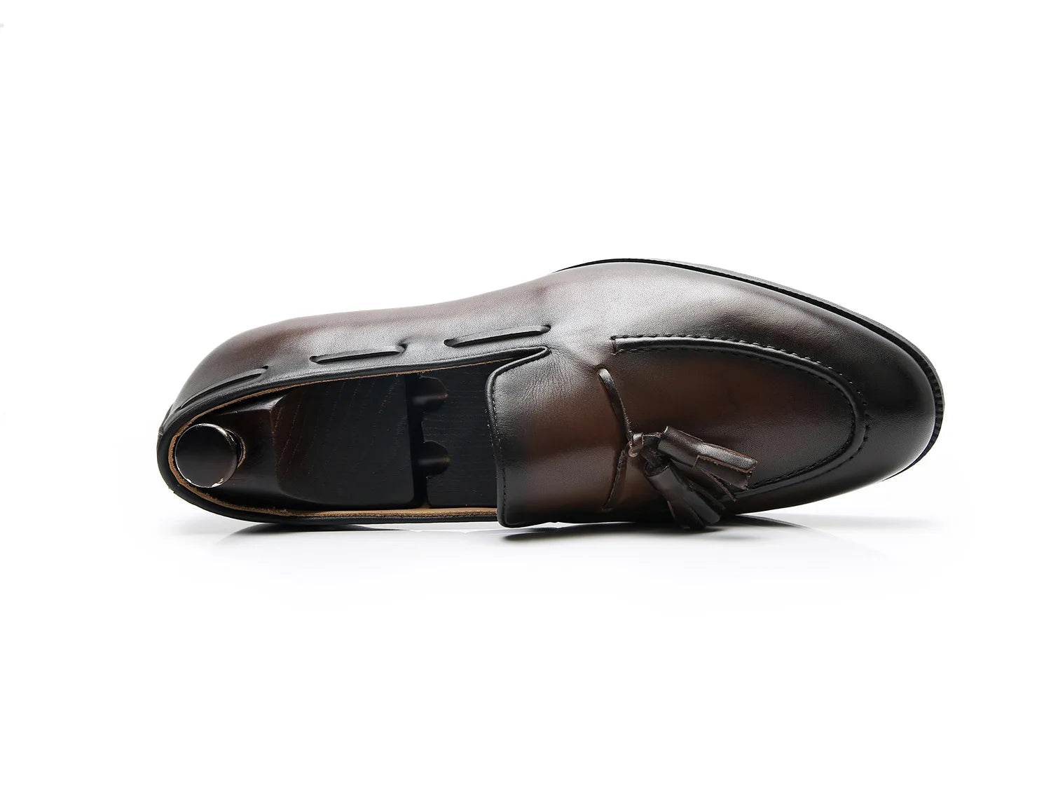 Retro Loafers Real Leather Low Heel Blackfrin