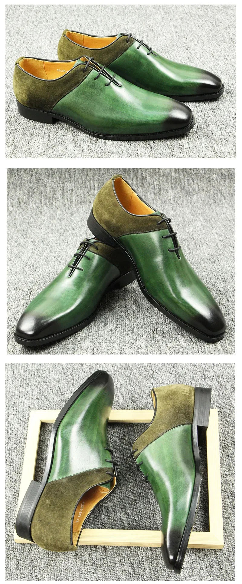 Green Classic Leather Formal Casual Wedding P
