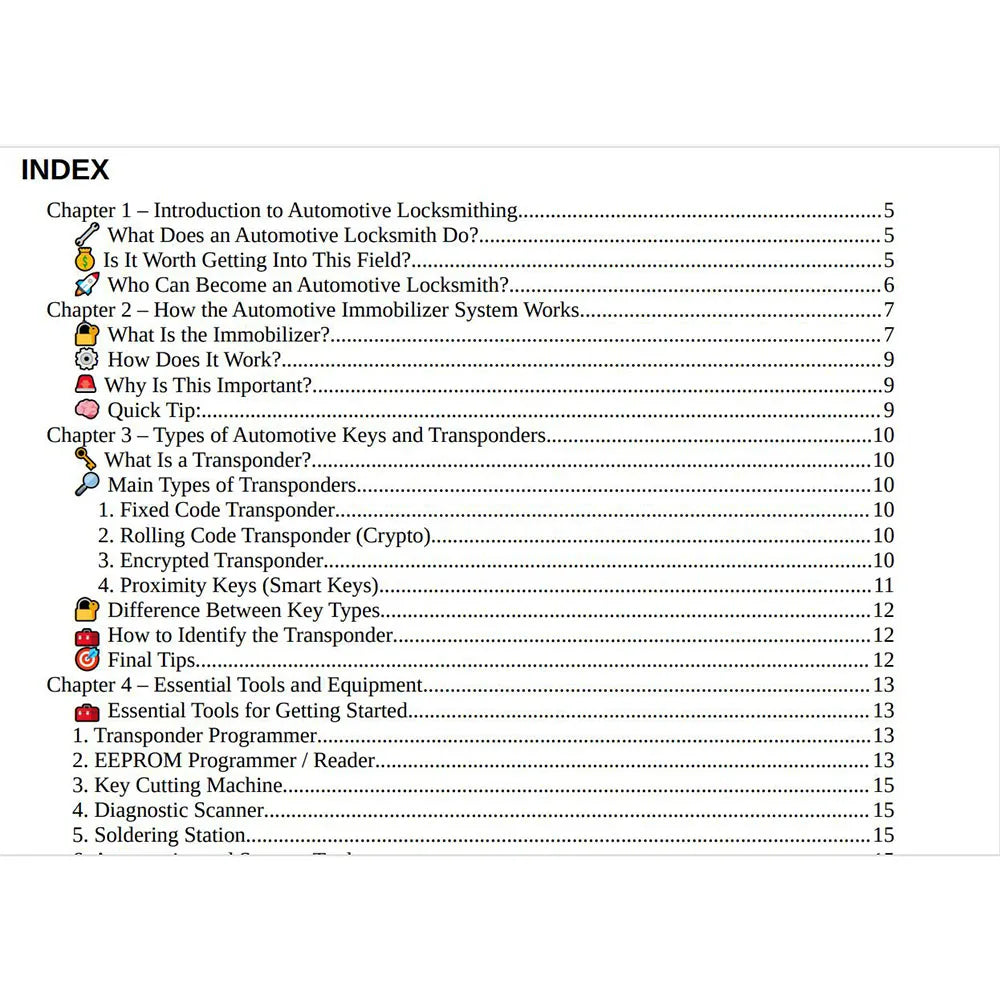 eBook Locksmithing and Immobilizer