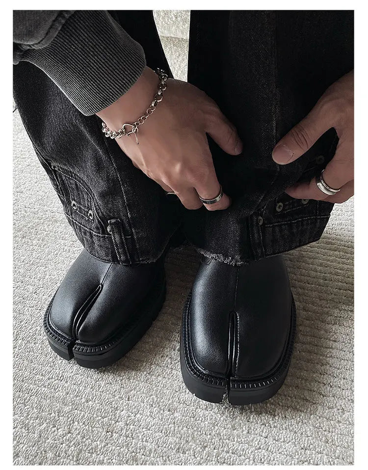 Women Genuine Leather Classic Split Toe Casua