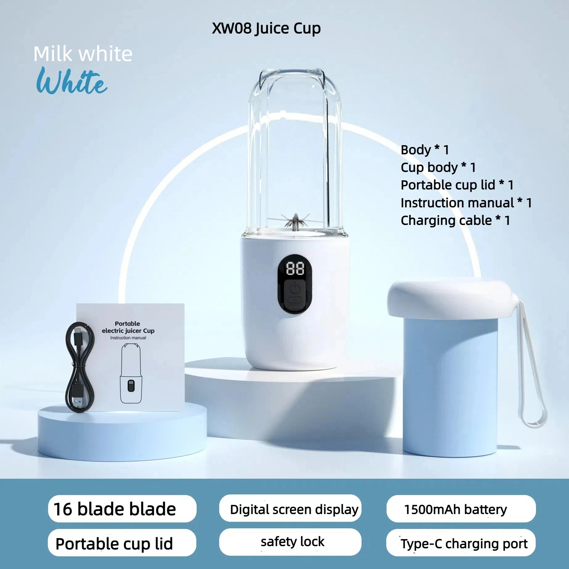 Blender Bottle Electric 6 Blades Multifunctio