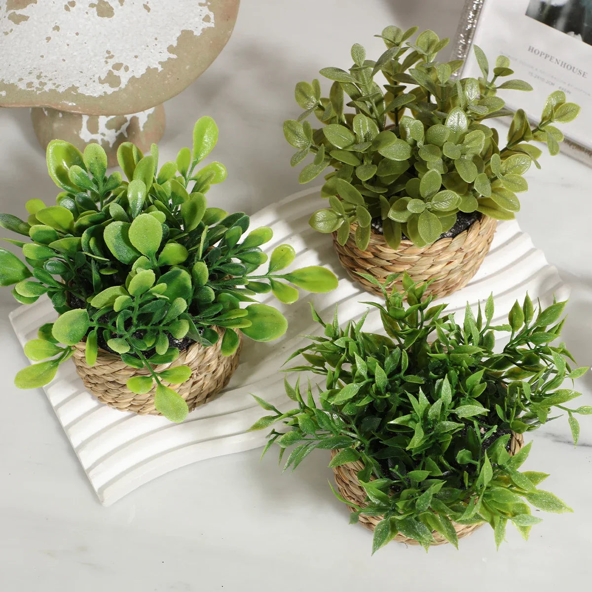 3pcs Green Artificial Plants