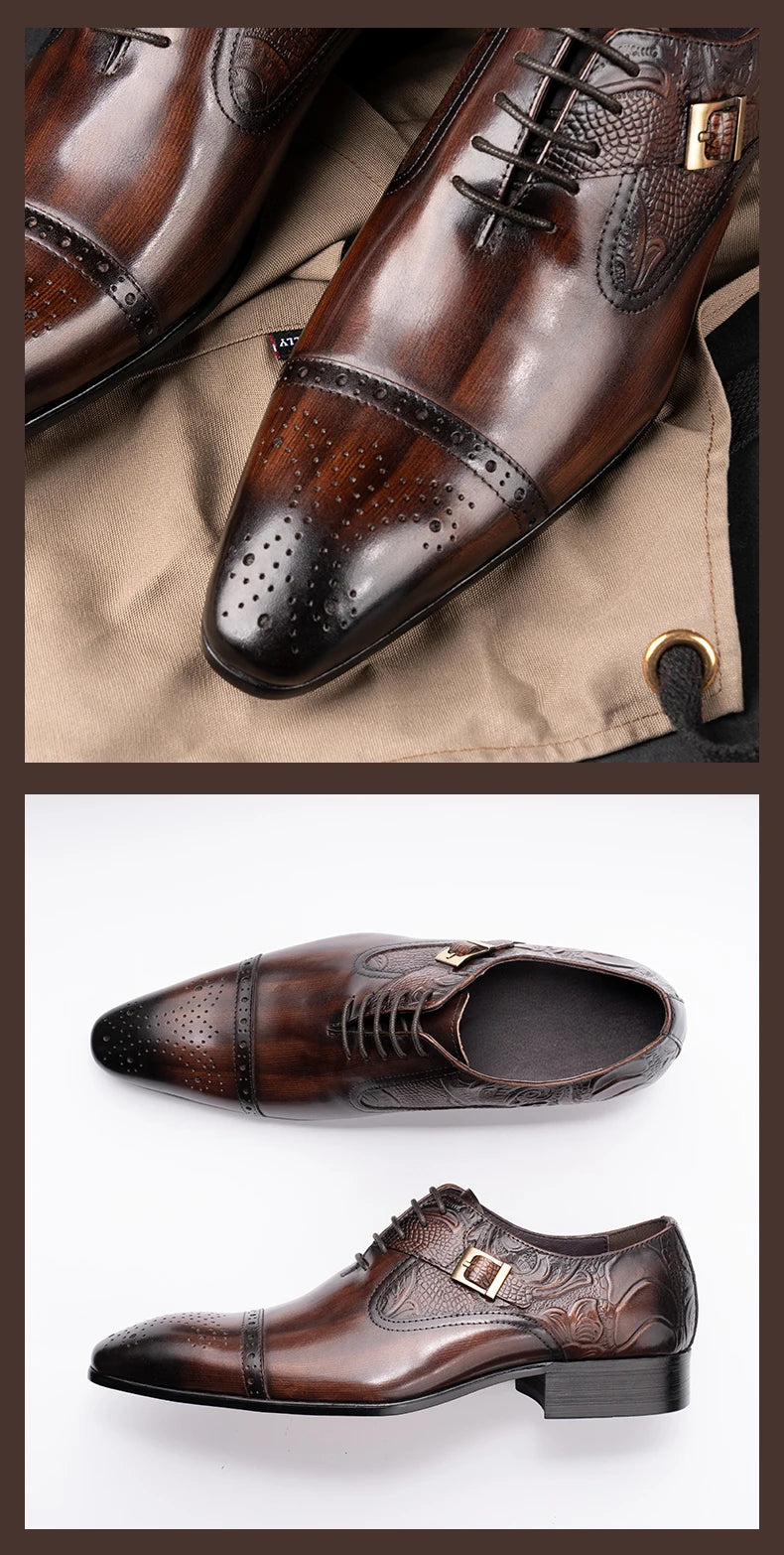 Luxury Business High End Leather Oxford Elega