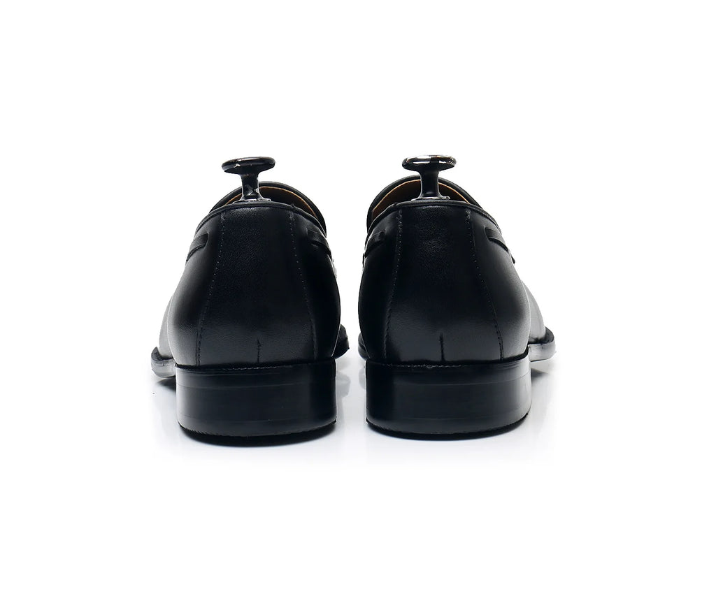 Retro Loafers Real Leather Low Heel Blackfrin