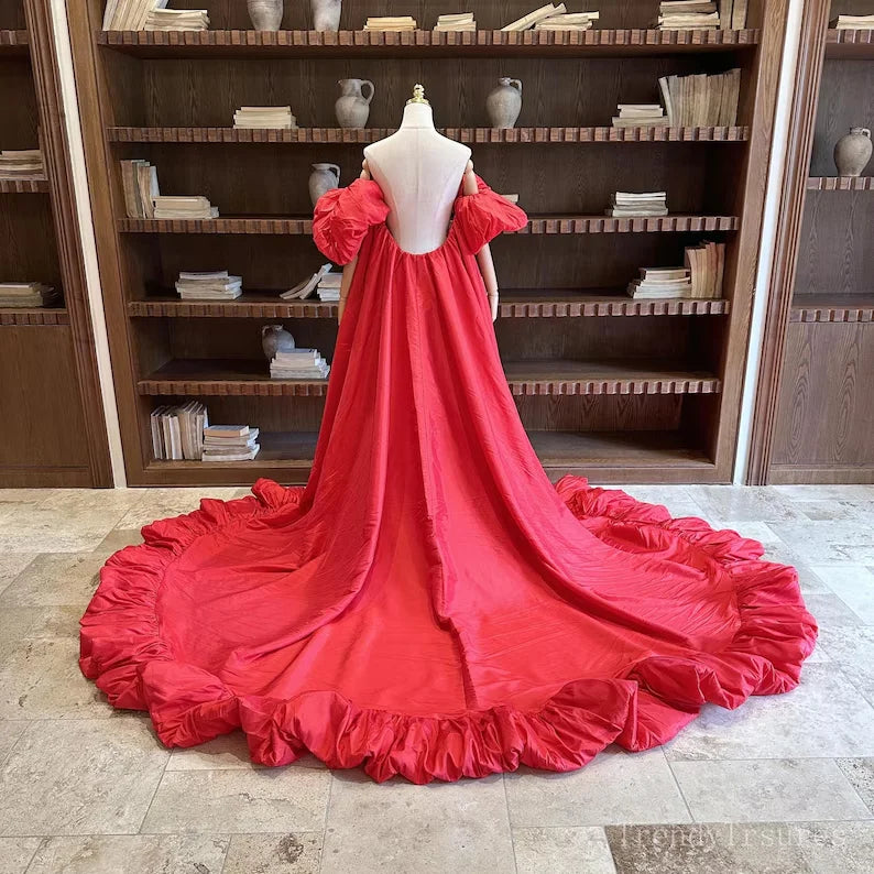 Red with Puff Dress