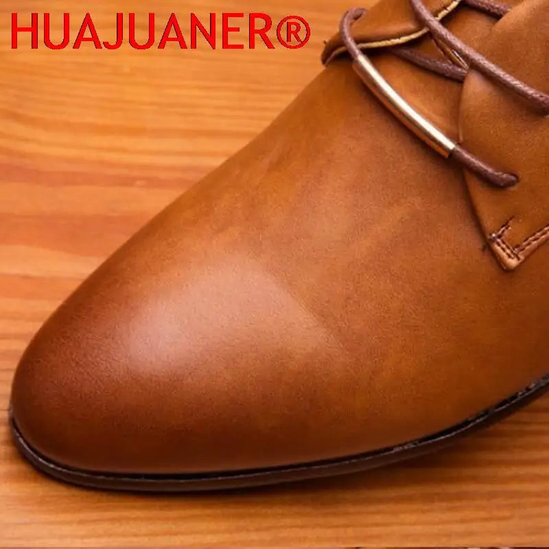 Elegant Leather Italian Formal Dress Male Foo