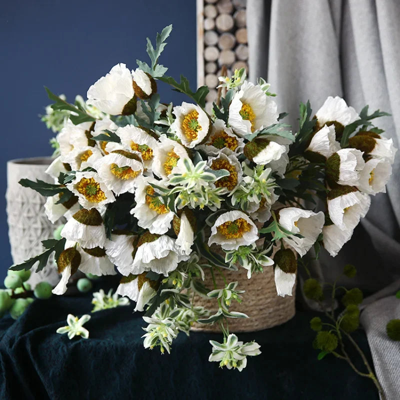 4Head Artificial Poppy Flower