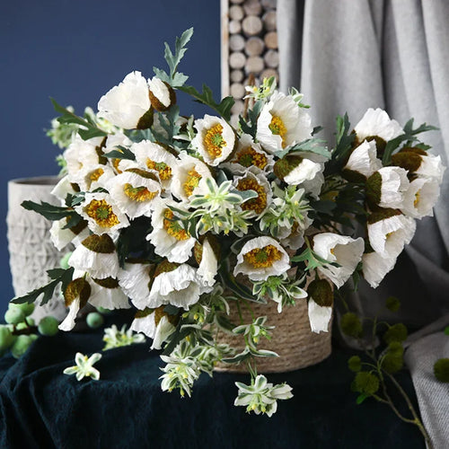 4Head Artificial Poppy Flower