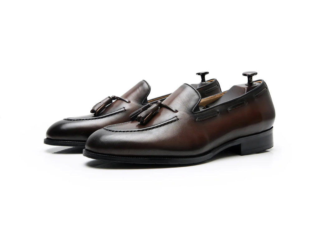 Retro Loafers Real Leather Low Heel Blackfrin