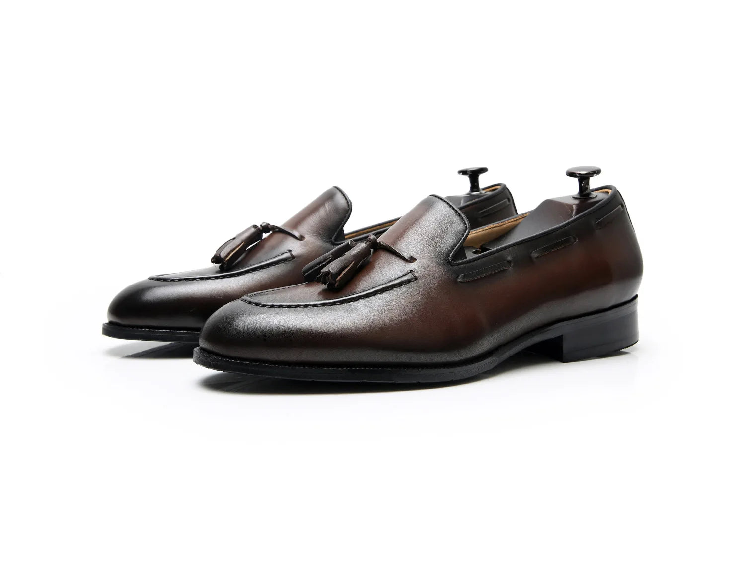 Retro Loafers Real Leather Low Heel Blackfrin
