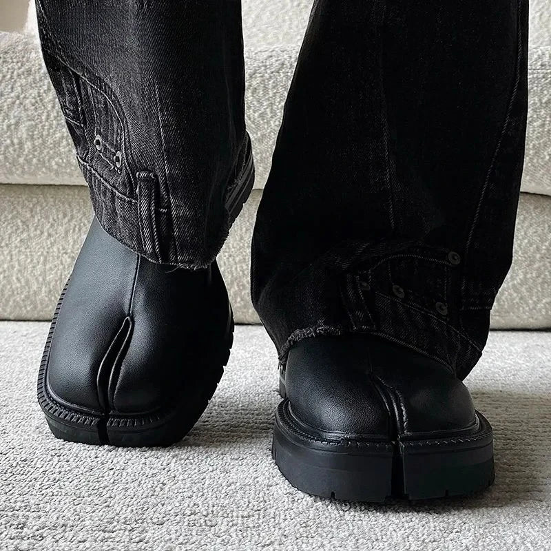 Women Genuine Leather Classic Split Toe Casua