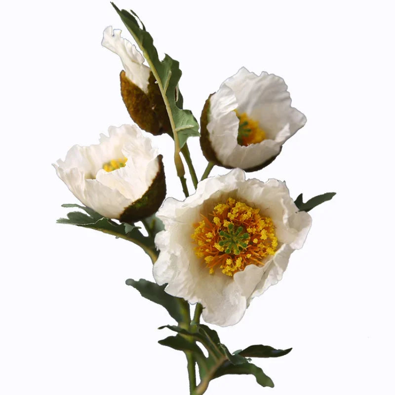 4Head Artificial Poppy Flower