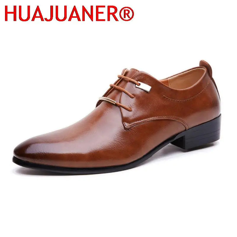 Elegant Leather Italian Formal Dress Male Foo