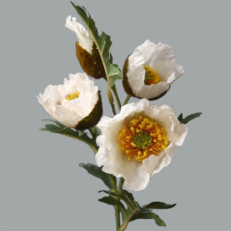 4Head Artificial Poppy Flower