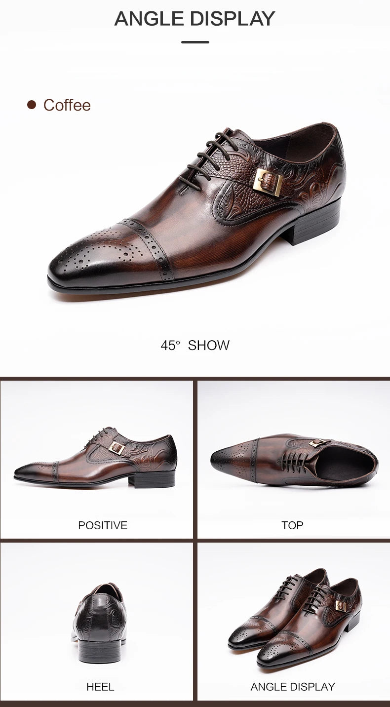 Luxury Business High End Leather Oxford Elega