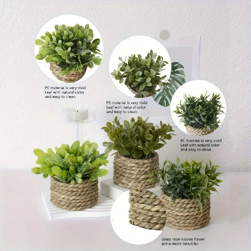 3pcs Green Artificial Plants