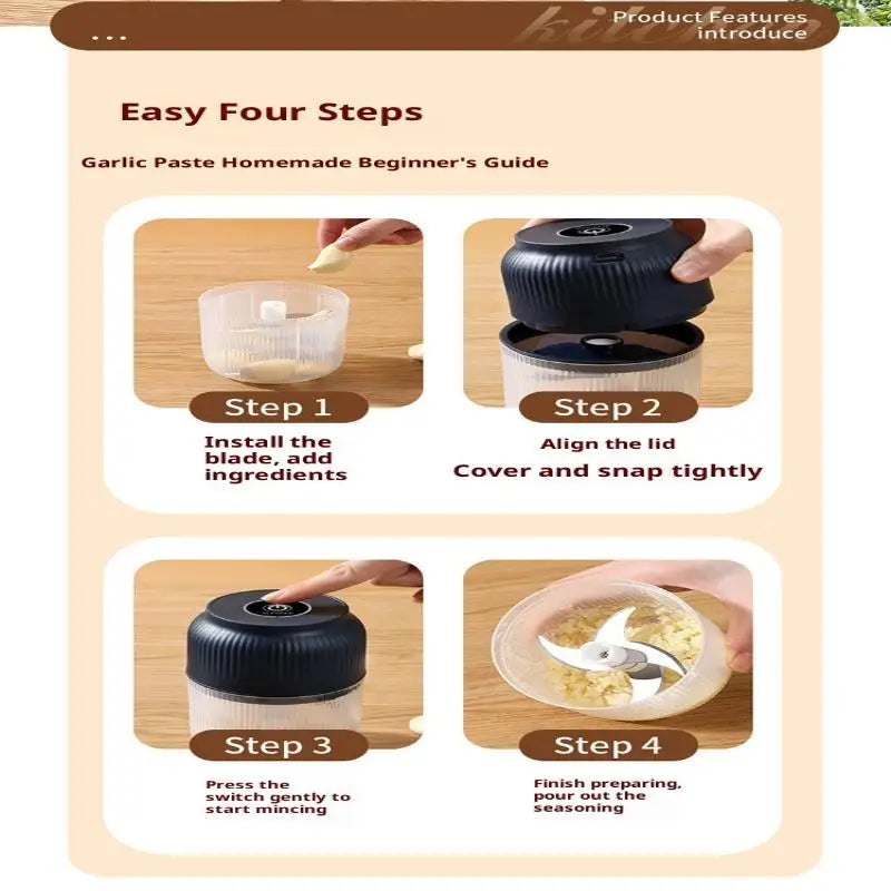 Portable Electric Garlic Masher Home Essentials