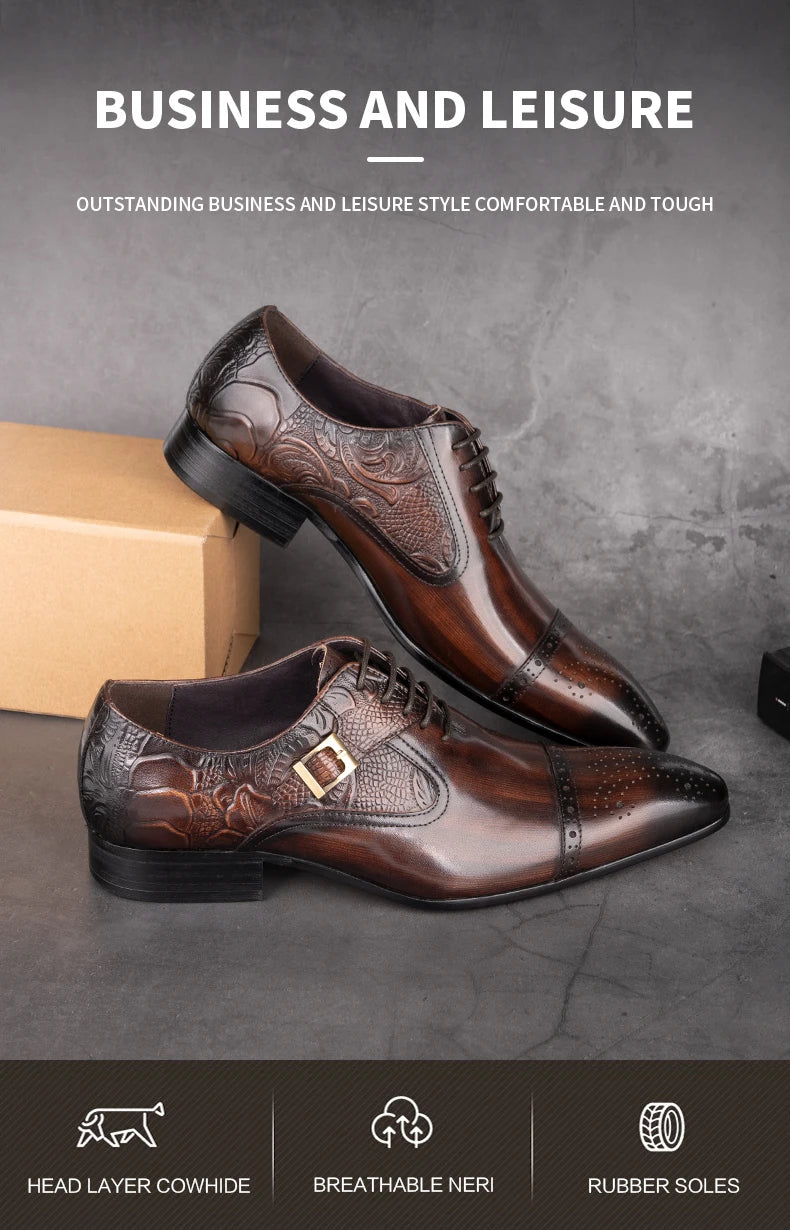 Luxury Business High End Leather Oxford Elega