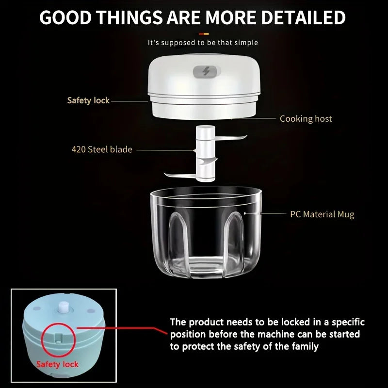 250ml Mini Rechargeable Garlic Chop Choice Selection