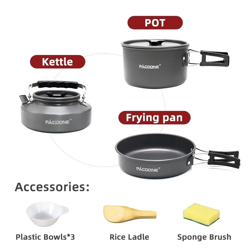 Pacoone Camping Cookware Cookware Kit Outdoor