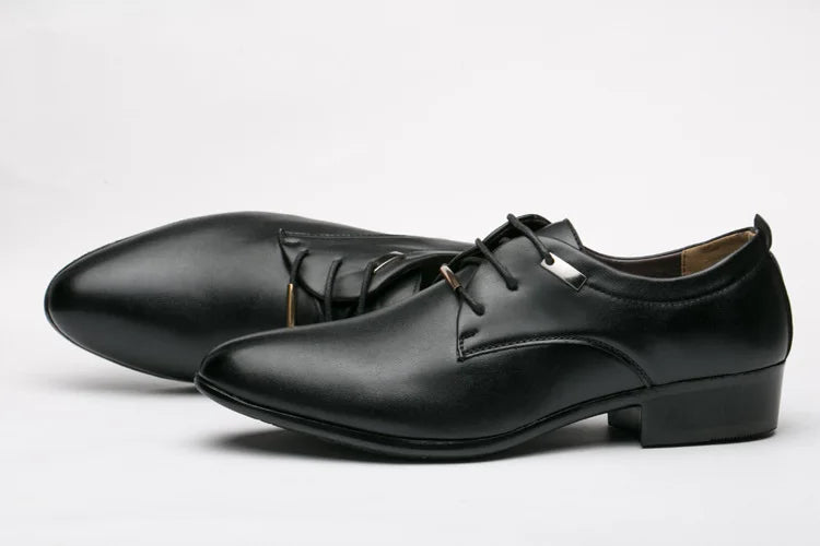 Elegant Leather Italian Formal Dress Male Foo